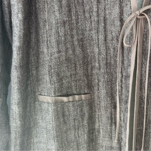 Eileen Fisher tan linen blend open front jacket tie front Sz XL - Picture 7 of 10